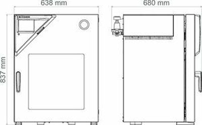 Tủ sấy chân không 55L loại VDL56, Hãng Binder/Đức