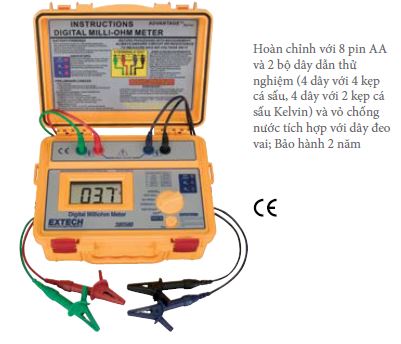 380580 Máy đo Milliohm chạy bằng pin