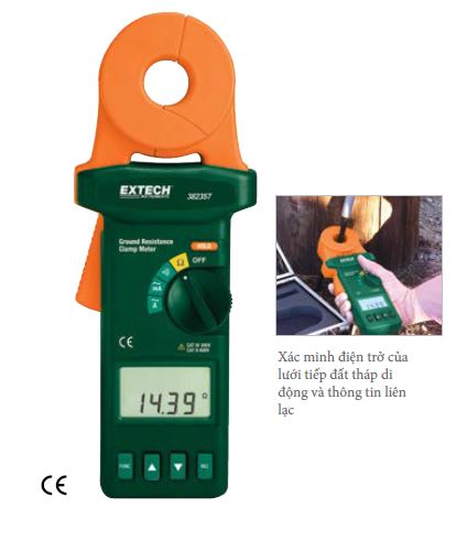Máy đo điện trở nối đất 382357 kẹp trên mặt đất