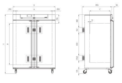 Tủ ấm lạnh 749L loại IPS750 Hermle